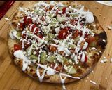 A picture of step 7 of Greek Chicken Pizza.
