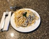 A picture of step 7 of Fettuccine chicken Alfredo.