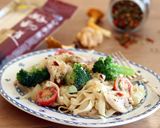【愛在家裡麵x好勁道】辣味白醬雞肉寬版麵的食譜步驟6照片