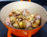 Foto del paso 2 de la receta Arroz integral caldoso con conejo, alcachofas y hierbas