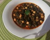 A picture of step 3 of Spinach and Chickpeas with Mint.