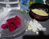 Foto langkah ke 2 dari resep Creamy Pitaya Pasta (spaghetti krim buah naga).