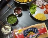 A picture of step 1 of Bombay masala sandwich.