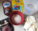 Foto langkah ke 1 dari resep Puding Brownies Tanpa Telur.