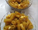 A picture of step 5 of Pea pasta with corn toppings.