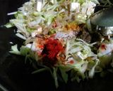 A picture of step 4 of Macroni in indo Western style..