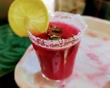 A picture of step 2 of Pomegranate Mint margarita.