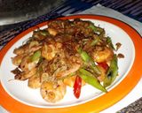 Foto langkah ke 7 dari resep Oseng Udang buncis Saos Tiram.