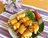Hình bước làm 3 của món Nấm Đùi Gà Cuộn Sốt Nước Tương Chay