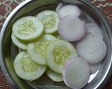 A picture of step 1 of Creamy mayonnaise cucumber salad. .
