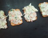 A picture of step 4 of Mayo tarter tuc sandwiches.