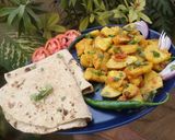A picture of step 4 of Aloo qatlian.