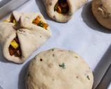 A picture of step 11 of Veggi Zingy parcel and Curry buns.