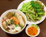 A picture of step 3 of Bún mắm.