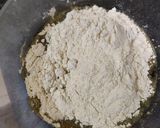 A picture of step 2 of Jaggery fritters (gulgule).