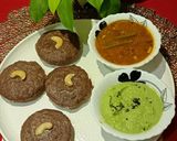 A picture of step 4 of Ragi Idli.