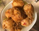 A picture of step 8 of Yam balls.