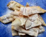A picture of step 2 of Chiacchiere - an easy Italian tradition.