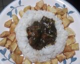 Foto del paso 8 de la receta: Mongoliana de cerdo con arroz y papas fritas