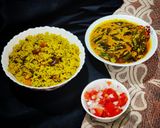 A picture of step 7 of Maharashtrian style masala bhaat.
