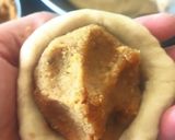 A picture of step 3 of Puran poli with thandai flavour.