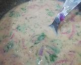 A picture of step 1 of Besan bread on griddle.