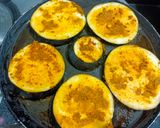 A picture of step 3 of Begun Bhaja / Paleta / Eggplant fry.