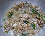 A picture of step 4 of Vazhaipoo (banana blossom) poriyal.
