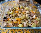 Une image de l'étape 12 de Salade tiède marinée aux pommes de terre, cervelas, tomate, olives et oignons rouges.