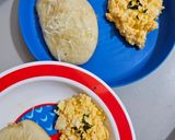 Foto langkah ke 4 dari resep Mpasi-pancake santan keju madu, telur rebus mayo.
