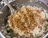 A picture of step 11 of Gratin with Orzo, Sausages, Mushrooms, and Emmental Cheese.