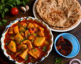 आलू प्याज टमाटर की सब्जी + बाजरे की रोटी रेसिपी चरण 6 फोटो