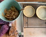 รูปขั้นตอนการทำที่ 4 ของ ฝึกทำซ้ำ Apple Pie/ Blueberry Flan และ ของที่เหลือ นำมาทำ พายจิ๋วบลูเบอร์รี่ และพายจิ๋วแอปเปิ้ล🍏🫐🍮🥧