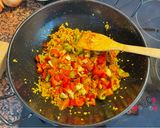 A picture of step 3 of Vegetable paella 🥘.
