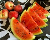 A picture of step 1 of Watermelon and Grilled Tofu and Peach Salad:.