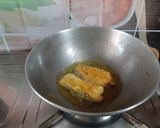 A picture of step 3 of Kumro Phool Bora aka pumpkin flower fritter.