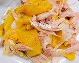 Hình bước làm 2 của món Gỏi gà hoa chuối(bắp chuối)