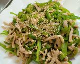 A picture of step 5 of Pork Ginger stir fry with Green Pepper.