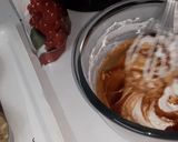 A picture of step 2 of Cranberry cream chesse chocolate dessert.