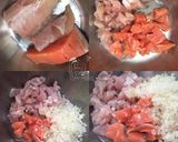 Foto del paso 2 de la receta: Ceviche de salmón y corvina con salsa rosada y batatas al horno