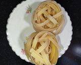 A picture of step 1 of Fettuccine Alfredo Pasta 🍝.