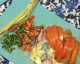 Foto langkah ke 3 dari resep Salmon shrimp with spicy spaghetti ❤️.