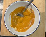 A picture of step 3 of Chicken tikka on naan with fragrant salad.
