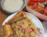 صورة لخطوة 5 من وصفة سمك معكرونه وارز وسلطه خضراء 😋😋😋😋😋