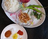 A picture of step 1 of Prawns poha.