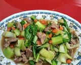 Foto langkah ke 2 dari resep daging sapi,cah sawi sendok,wortel,labu siam(saos tiram).