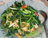 Foto langkah ke 2 dari resep Cah ebi lung/ daun ubi rambat.