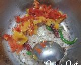 A picture of step 3 of Raw Banana and Bell Pepper Poriyal.