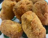 Foto del paso 10 de la receta: Croquetas Variadas, cecina, jamón ibérico, pollo, calçots y de chistorra con huevo frito😜😜😜😜