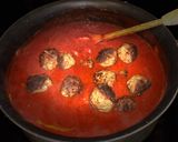 A picture of step 7 of Spaghetti and Meatballs.